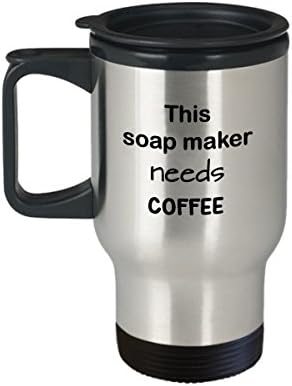 יצרנית סבון מתנה לספל נסיעות, יצרנית הסבון הזו צריכה קפה, 15 גרם ספל קפה מפלדת אל חלד עם מכסה,