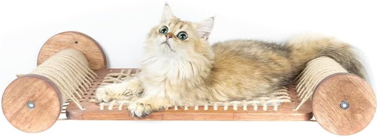 צף חתול ערסל עץ מיטת סיסל חבל גרדן גרוד משחקים טופר מחדד חתלתול צעצוע קיר ריהוט