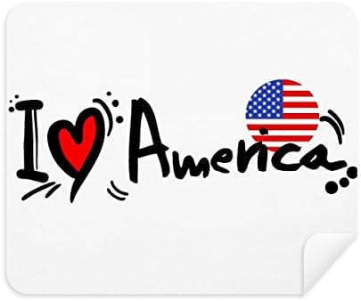 אני אוהב אמריקה העולם דגל לב ניקוי בד מסך מנקה 2 יחידות זמש בד