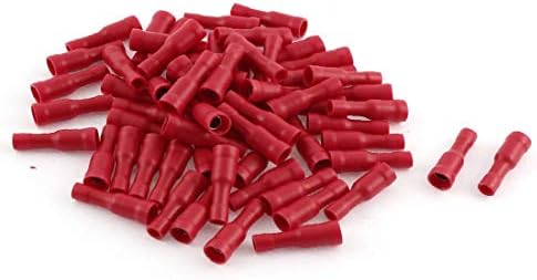חדש LON0167 65 יחידות אדומות מבודדות אדומות סופית נקבה מחבר מסוף Crimp עבור 22-16 AWG (65 יחידות סיבוב איזולייטרר