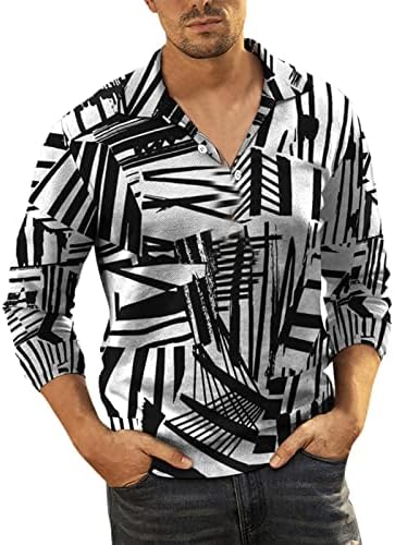 PDFBR Mens Vintage חולצות הנלי ספלאש-דיו-טלאים טלאים טלאים חצץ צוואר חולצה פולו חולצה רזה רטרו