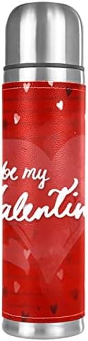 צבעי מים אדומים דפוס אהבה ואקום מבודד נירוסטה בקבוקי תרמוס 16oz, הוכחת דליפה לשימוש חוזר בקבוק מים
