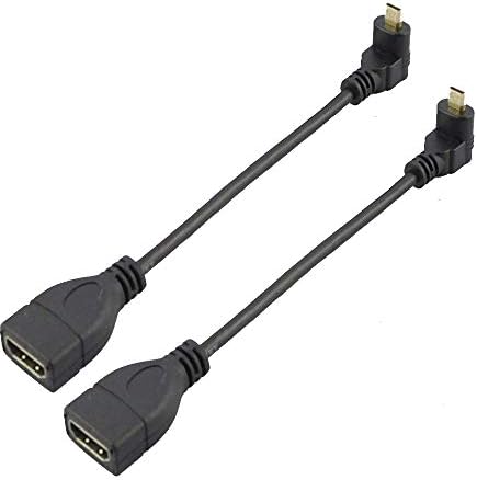 Seadream זווית מיקרו HDMI למתאם HDMI, 2 פאק 6 15 סמ 90 מעלות מעלה מיקרו HDMI זכר לזכר HDMI מחבר מתאם כבלים