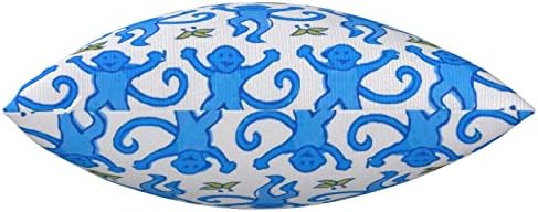 כיסוי כרית כרית דקורו של קופי קופים כחולים כיסוי כרית כרית כרית 18X18 אינץ '