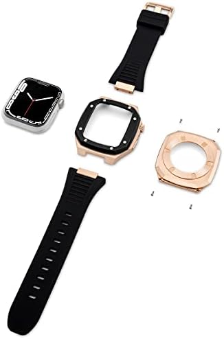 CNHKAU מפלדת אל חלד אחרונה לפס שעון Apple 7 44 ממ 45 ממ מתכת אצילית לסדרת IWatch 7 6 SE 5 41 ממ 40