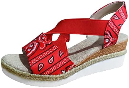 סנדלים לנשים לבוש עקב קיץ עגול/בוהן מרובעת אטום מים רצועות בוהו סנדלי חוף משרד נעלי שמלת כלה