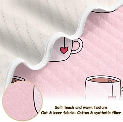 כוסות תה שמיכות שופך שמיכות כותנה לתינוקות, קבלת שמיכה, שמיכה רכה משקל קלה לעריסה, טיולון, שמיכות משתלות,