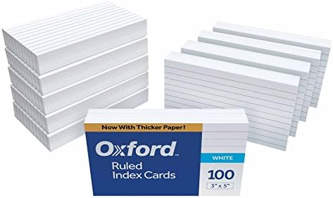 אוקספורד 31איי קבע כרטיסי אינדקס, 3 איקס 5, לבן, 1,000 כרטיסים