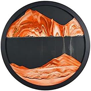 צ 'פרקס 3 ד' תמונת אמנות חול נעה זכוכית עגולה נוף חול ים עמוק בתנועה 360 סיבוב מקביל תצוגת הר קיר מסגרת חול זורמת,