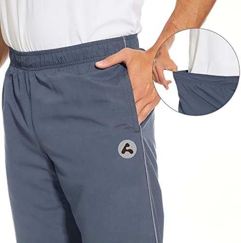 ארקטלקס מכנסי טרנינג קלים לגברים מכנסי מסלול פוליאסטר תחתון פתוח עם מכנסי ספורט רוכסן שחור / אפור ס-3