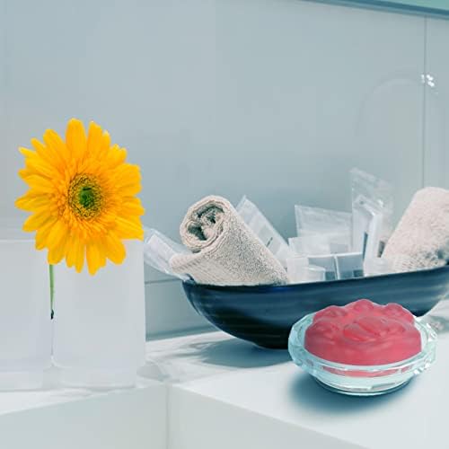 תבשיל סבון זכוכית עם קריסטל בלינג, מגש סבון עגול קופסת מיכל מחזיק סבון, למקלחת אמבטיה מקלחת כיור מטבח כיור.