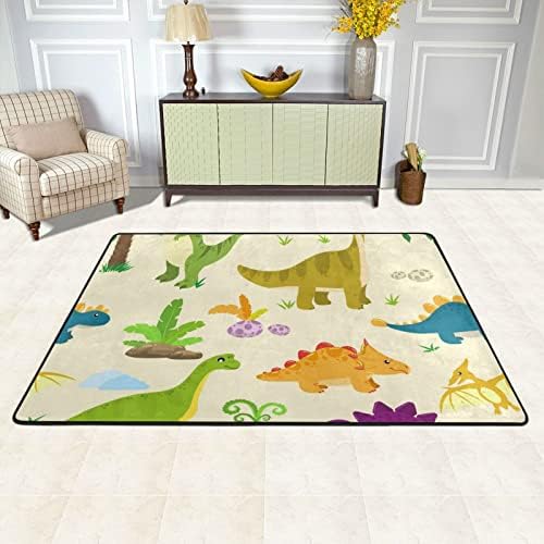 דינוזאורים מצוירים ומאושרים שטיחים שטיחים גדולים של שטיחי פליימט שטיחים לילדים לחדר חדר שינה חדר שינה 72 x 48
