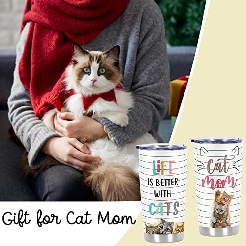 קוסיקטי חתול אמא מתנה, חיים הוא טוב יותר עם חתולים כוס, יום הולדת מתנה עבור חתול אמא חתול ליידי חתול אמא חתול