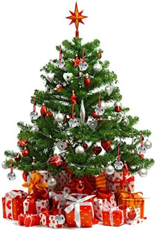 AMOSFUN עיצוב חג המולד 20 יחידות חג המולד כוכב חג המולד מגזרת כוכב ג'ינגל פעמון קישוט ג'ינגל מזחלת