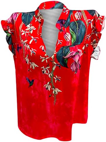 גופיות הדפסה של גפן פרחוני לנשים וינטג 'קיץ חולצות קאמי מזדמן ללא שרוולים V צוואר חולצות טוניקה רופפות