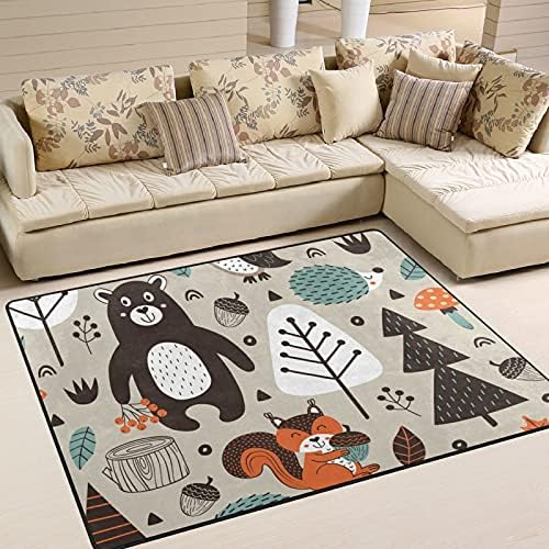 יער בעלי חיים סקנדינביים גדולים שטיחים באזור רך שטיחים משתלת שטיח פליימאט לילדים משחק חדר שינה חדר חדר שינה