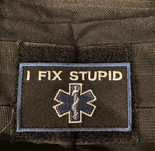 אני מתקן טלאי מורל כחול מטופש טלאי מורל וולאה משטרת EMS אחות רפואית תיקון תיקים טקטיים