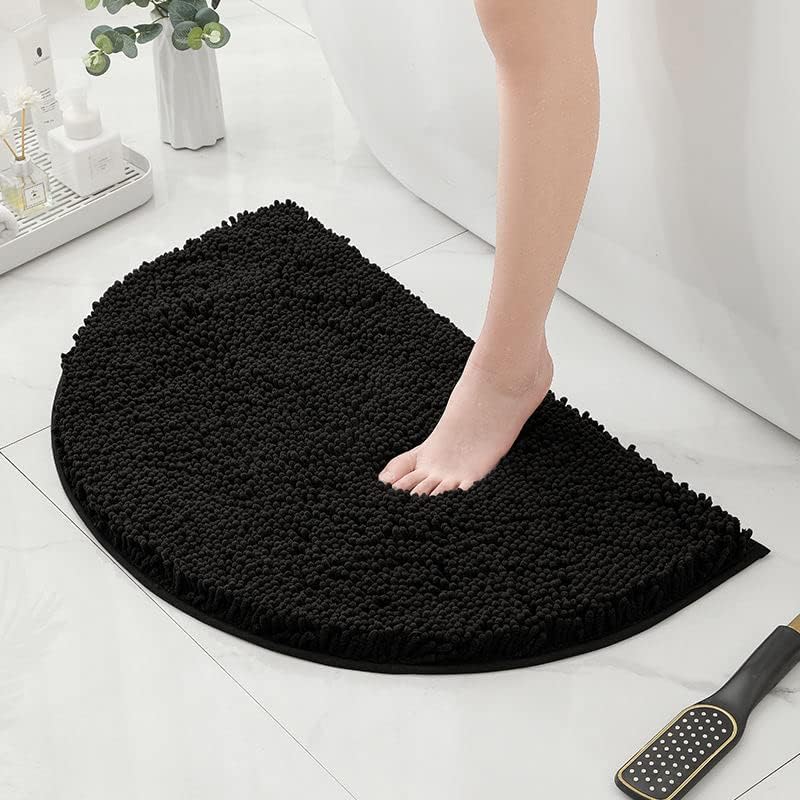היפאן חצי עגול מיקרופייבר שניל החלקה אמבטיה אמבטיה שטיח סופר סופג מהיר ייבוש מקלחת מחצלת רך שאגי