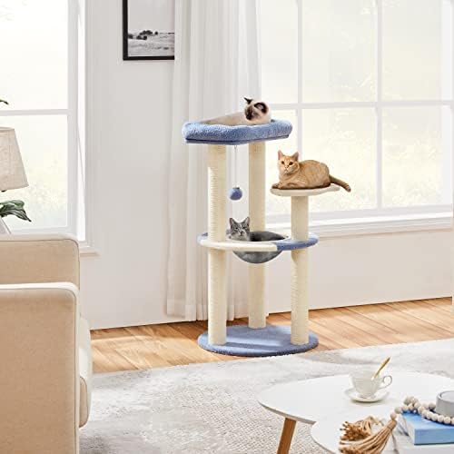 עץ חתול 35 אינץ ' עם קפסולת חלל ריהוט מגדל חתול עם פלטפורמת כדור משתלשלת מוט וגרד לחתלתולים חתולים