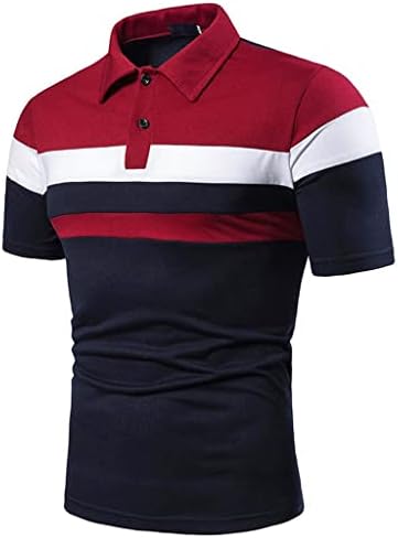 חולצת פולו לגברים של NYYBW שרוול קצר - חולצות צוואר עגולות בלוק צבע חסימה טניס חולצת טניס רגילה התאמה