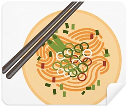סיני צלחת אטריות טעים מזון דפוס ניקוי בד מסך מנקה 2 יחידות זמש בד