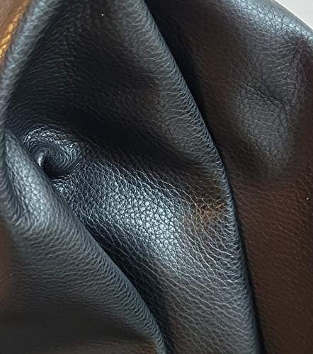 Nat Leathers שחור שחור חלק מלא גרגיר נאפה ריפודים רכים צ'אפ פרה פרה 2.0 גרם עור מקורי עור 22