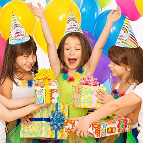 20 חתיכות קשת מסיבת כובעי יום הולדת מסיבת קונוס כובעי קשת יום הולדת כובעים לילדים מבוגרים