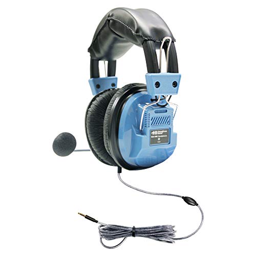 המילטונבול-אוזניות דלוקס עם מיקרופון מתכווננת ותקע, כחול