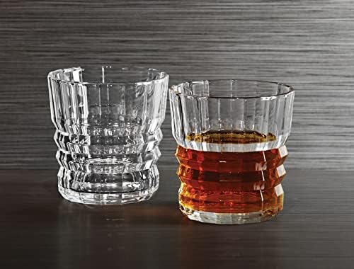כוסות שתייה מזכוכית ויסקי בסיס כבד אריסטוקרטיה, סט של 4, כלי אוכל בידור כלי זכוכית למיץ, מתנות כוסות