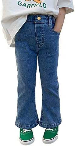 פעוטות פעוטות בנות בנות וינטג 'תחתוני פעמון ג'ינס ג'ינס מכנסי תינוקות מכנסיים מתלקחים חותלות