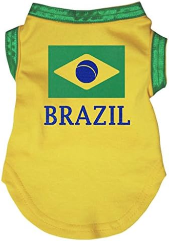 חולצת כלבים צהובה דגל ברזיל בברזיל