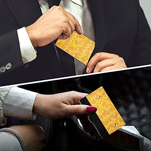 דבש דבורה צהוב עסקים כרטיס מחזיק עבור נשים גברים כרטיס ביקור מחזיק מקרה עם עור אישי כרטיס ביקור