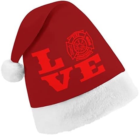 אהבת כבאי חג המולד כובע אישית סנטה כובע מצחיק חג המולד קישוטים