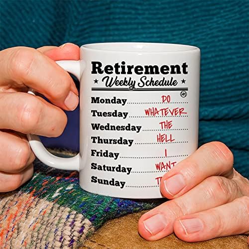 מצחיק פרישה שבועי לוח זמנים קפה ספל / פרישה מתנות לגברים, נשים, עמיתים לעבודה-פרישה כוס הווה