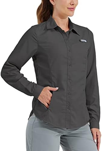 נשים UPF 50+ חולצת הגנה על שמש חולצה דיג שרוול ארוך SPF מהירות טיולים יבש חיצוני חולצה