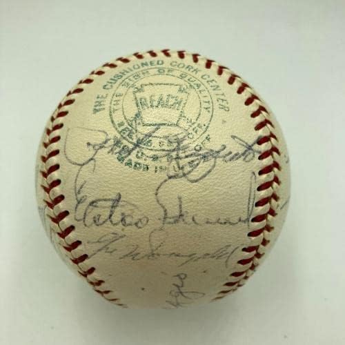 ג'ו דימג'יו מיקי מנטל ניו יורק יאנקיס HOF אגדות חתמו בייסבול JSA COA - כדורי בייסבול עם חתימה