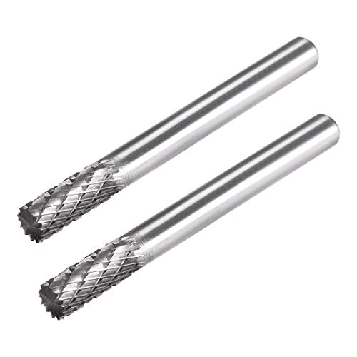 UXCell Tungsten Carbide קבצים סיבוביים 1/4 אינץ ', חתוך כפול חתוך צינור שיניים עליון צורה סיבובית