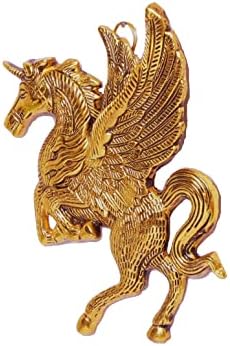 Krididaykraft מעופף פסל מתכת סוס לעיצוב תלוי בקיר, תפאורה לסלון, פסל סוס מלאך מעופף פגאסוס חיה פנג שואי