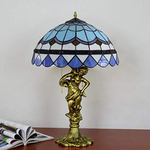 מנורת שולחן ויטראז 'בעבודת יד מנורת שולחן ויטאז' ויטאני מנורה זכוכית ויטראז 'אירופית כחולה ים תיכונית ויטראז'