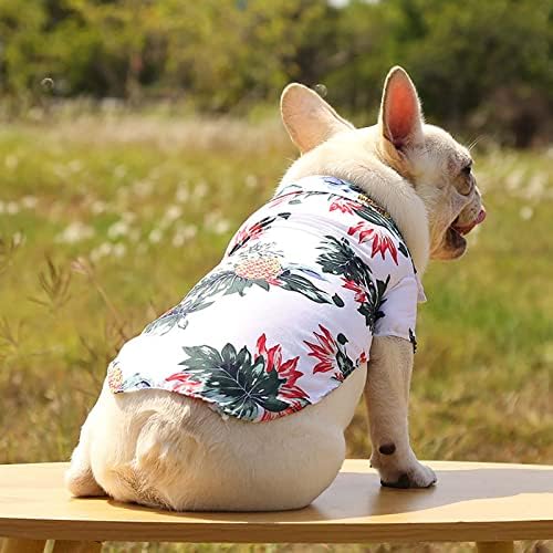 תלבושות כלבים חמודות לכלבים קטנים בנות חיות מחמד קיץ חולצות חולצת כלבים פרחונית חולצת הוואי