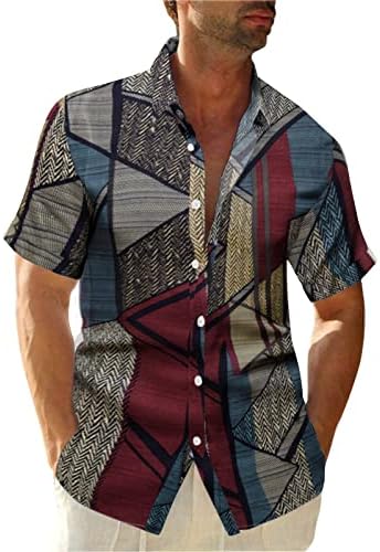 חולצה הוואי ZDFER לגברים כפתור מודפס פרחוני למטה חולצות שרוול קצר בכושר רגיל של חוף קיץ חולצת