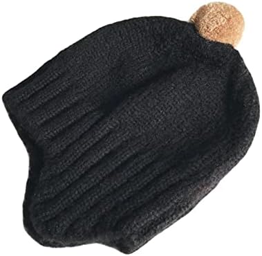 כובע כובע סרוג סרוג חמוד כובע פומפום כובע חורפי תינוק עם אוזניים כובע גולגולת עבה של כפה
