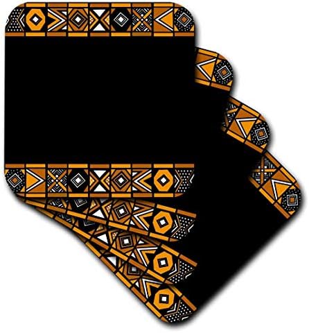 תבנית אפריקאית שחורה ושחורה 3drose - אמנות אפריקה בהשראת עיצובים גיאומטריים של חרוזי זולו -