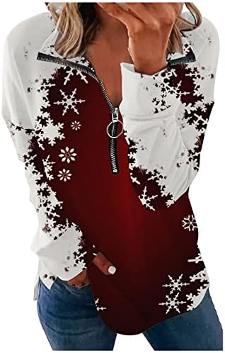 סווטשירט לנשים עצי חג מולד מצחיקים צמרות סוודר מודפסות