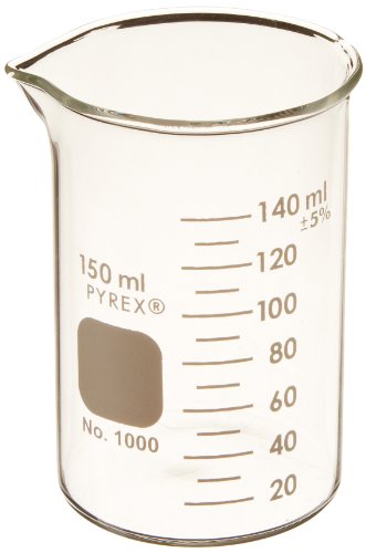 Corning Pyrex Borosilicate זכוכית נמוכה בצורת גריפין Beaker, בוגר, 193 ממ, קיבולת 2000 מל