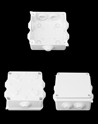 Qwork אטום אבק אטום אטום IP65 ABS צומת פלסטיק תיבת צומת פלסטיק 4 x 4 x 2.8 , 4 חבילות מארז פרויקט חשמלי