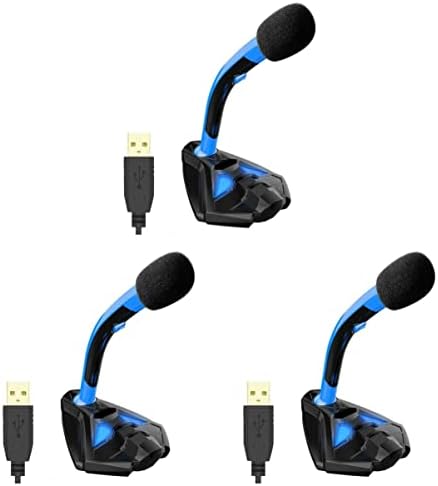 3 יחידות פודקאסט כחול מחשב נייד אור טלפון עבור פלסטיק מקצועי קריוקי בית אודיו מיקרופון מחשב משחקים