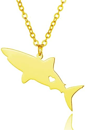 כריש תליון שרשרת, נירוסטה כריש שרשרת עבור בני בנות, זהב ים בעלי החיים שרשרת, פאנק רוק שרשרת תכשיטי מתנה עבור