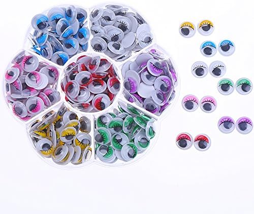 דקורא 240 יחידות 10 ממ צבעים עיניים גוגיות עם ריסים עם מלאכת גרביים של DIY עצמית DIY