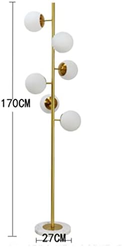 SMLJLQ סגנון נורדי מנורה אנכית, מנורת רצפה, סלון, חדר לימוד, מנורת כדור עגולה, מנורת שולחן מרובת